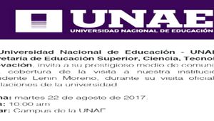 UNAE recibirá a Presidente Lenín Moreno