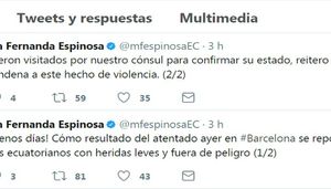 Dos heridos ecuatorianos en atentado a Barcelona