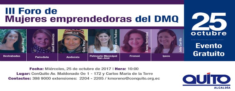 III Foro de Mujeres Emprendedoras del Distrito Metropolitano de Quito’