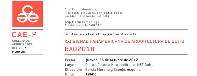 XXI edición de la Bienal Panamericana de Arquitectura de Quito