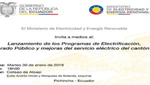Programas de Electrificación, Alumbrado Público y mejoras del servicio eléctrico del cantón Mejía