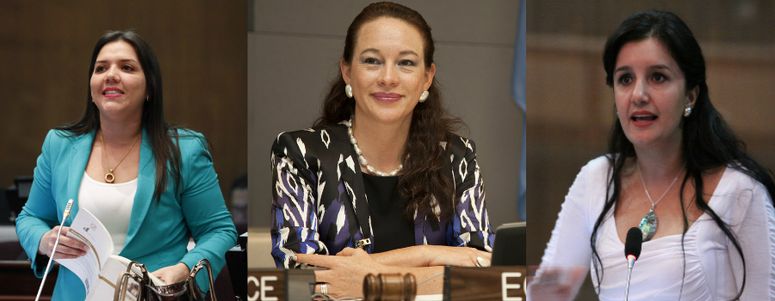 María Alejandra Vicuña, María Fernanda Espinosa y Rosana Alvarado figuran como posibles sucesoras de Jorge Glas a la vicepresidencia