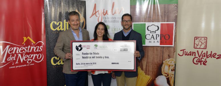 Grupo KFC recaudó $ 22.033 a beneficio de Fundación Triada