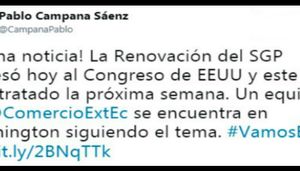 La renovación del SGP ingresó al congreso de EE.UU