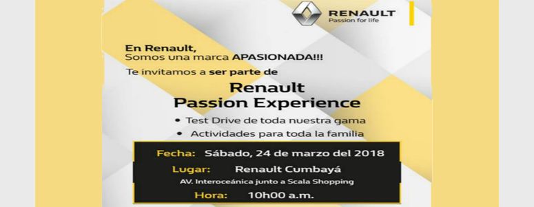 Renault passion experience realizará evento