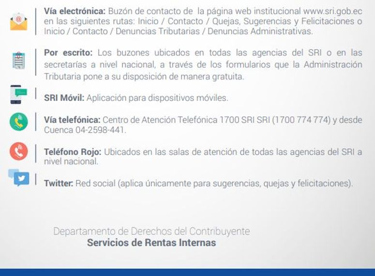 Buzon del contribuyente discount sri